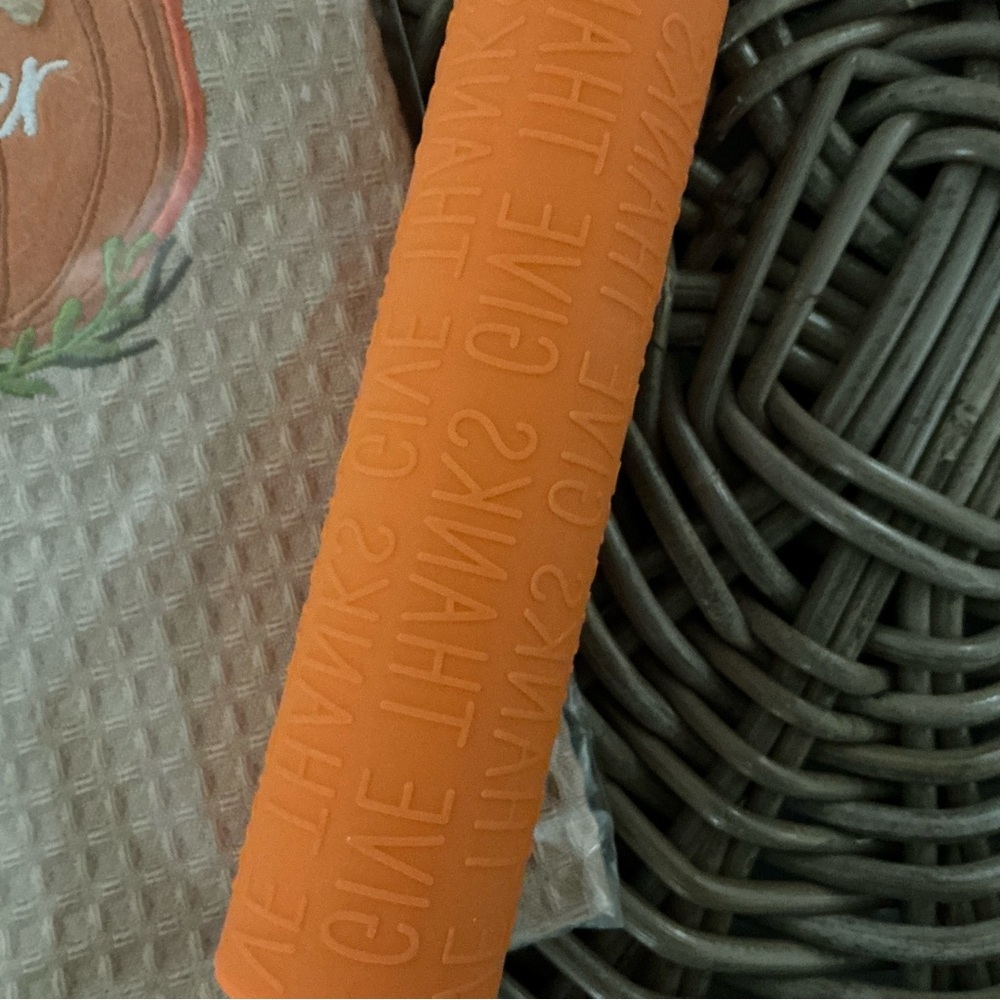NWT Mud Pie Set of Gather Embroidered Pumpkin Towel and Rolling Pin Set - Picture 4 of 5